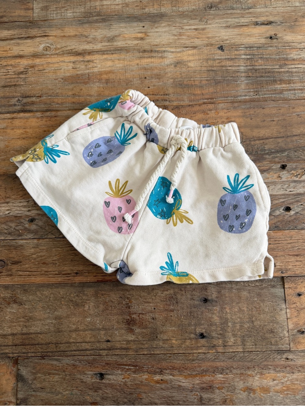 Zara Cream Shorts with Pastel berry Print